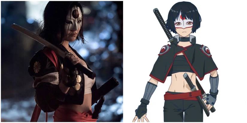 Katana in Suicide Squad 2016 and Suicide Squad Isekai