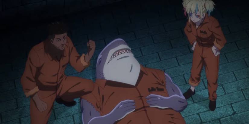 King Shark, Deadshot, and Harley Quinn in Suicide Squad Isekai
