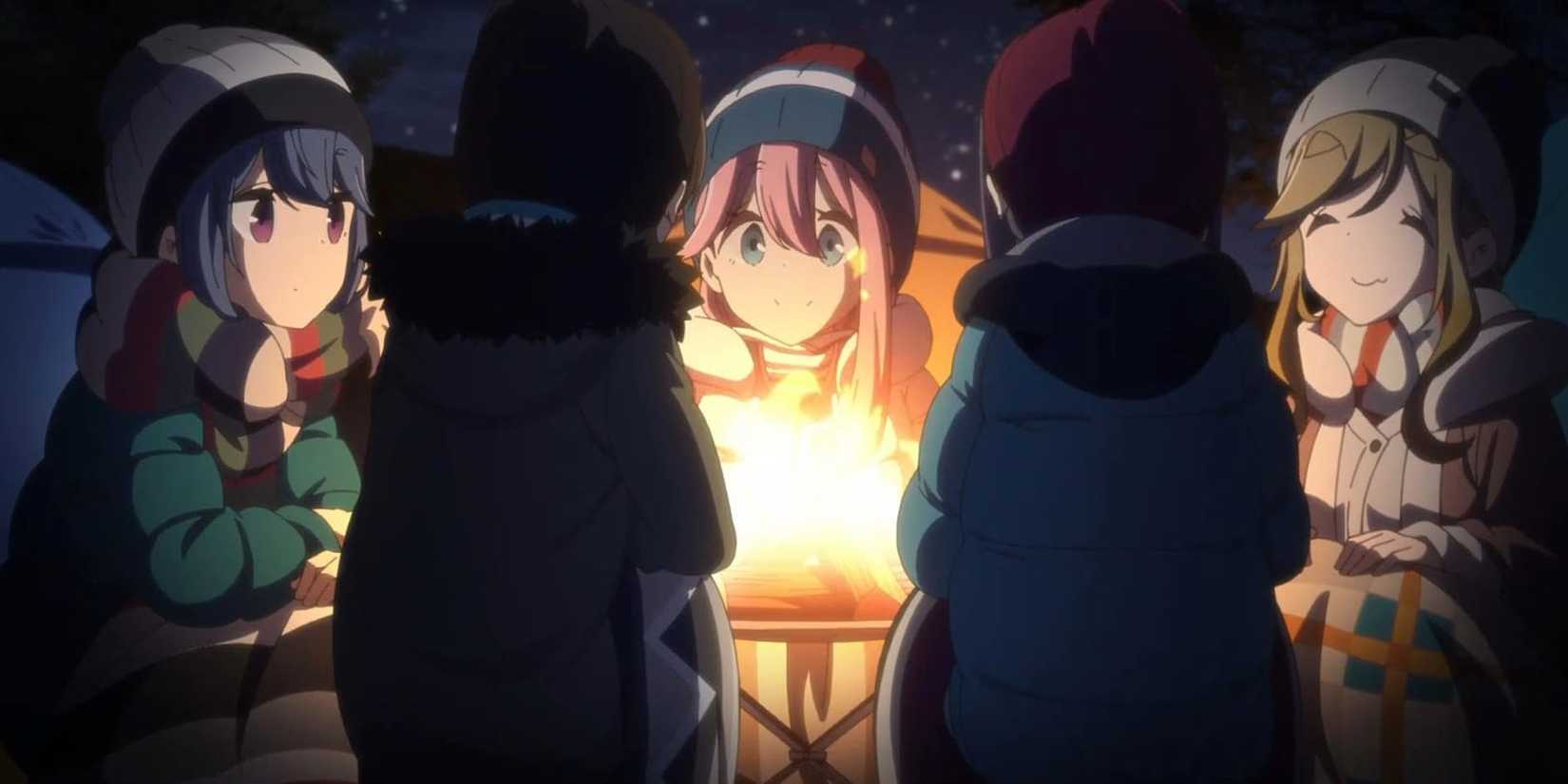 Laid Back Camp S2 Sitting Together