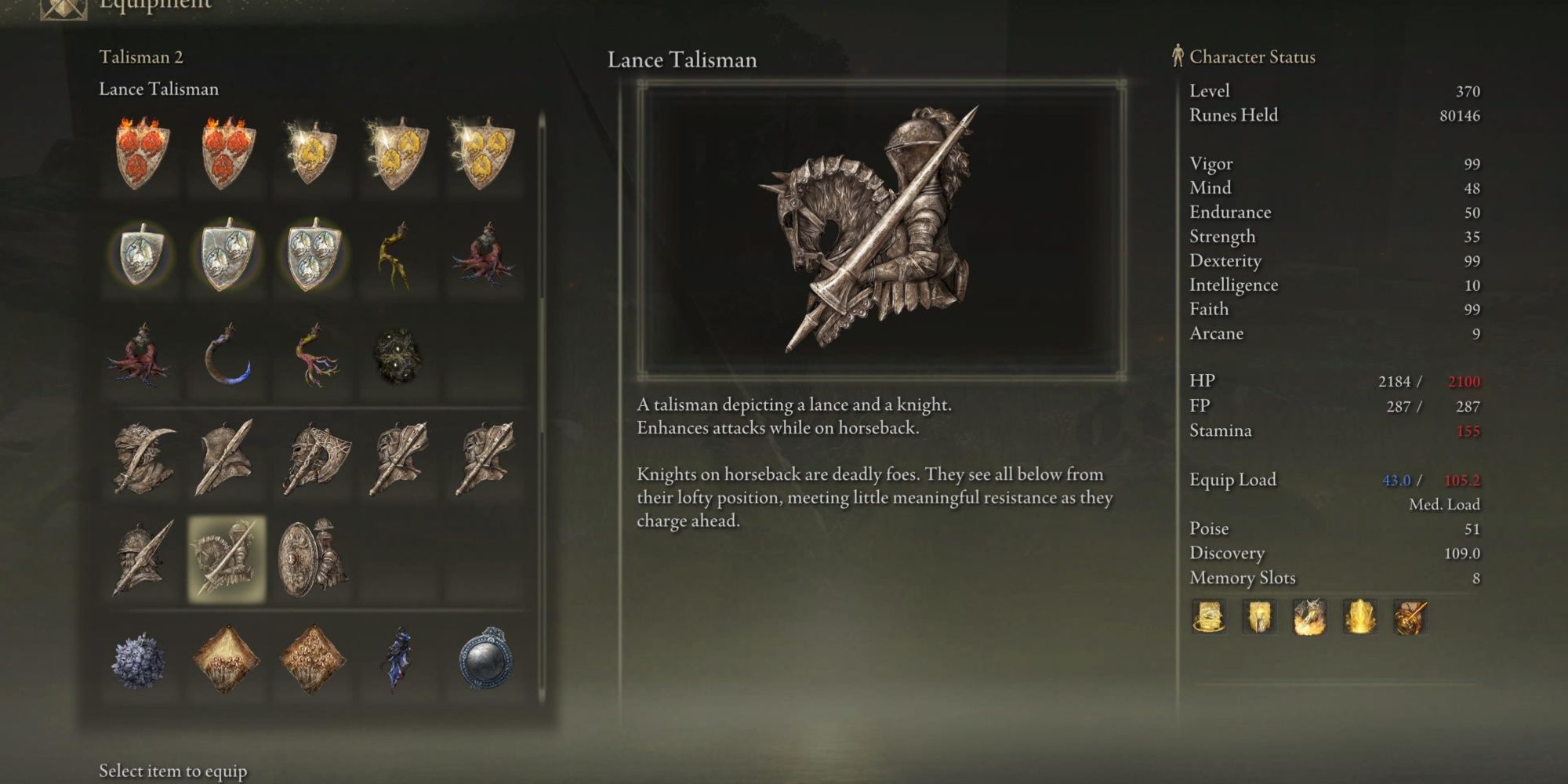 Lance Talisman Information in Elden Ring