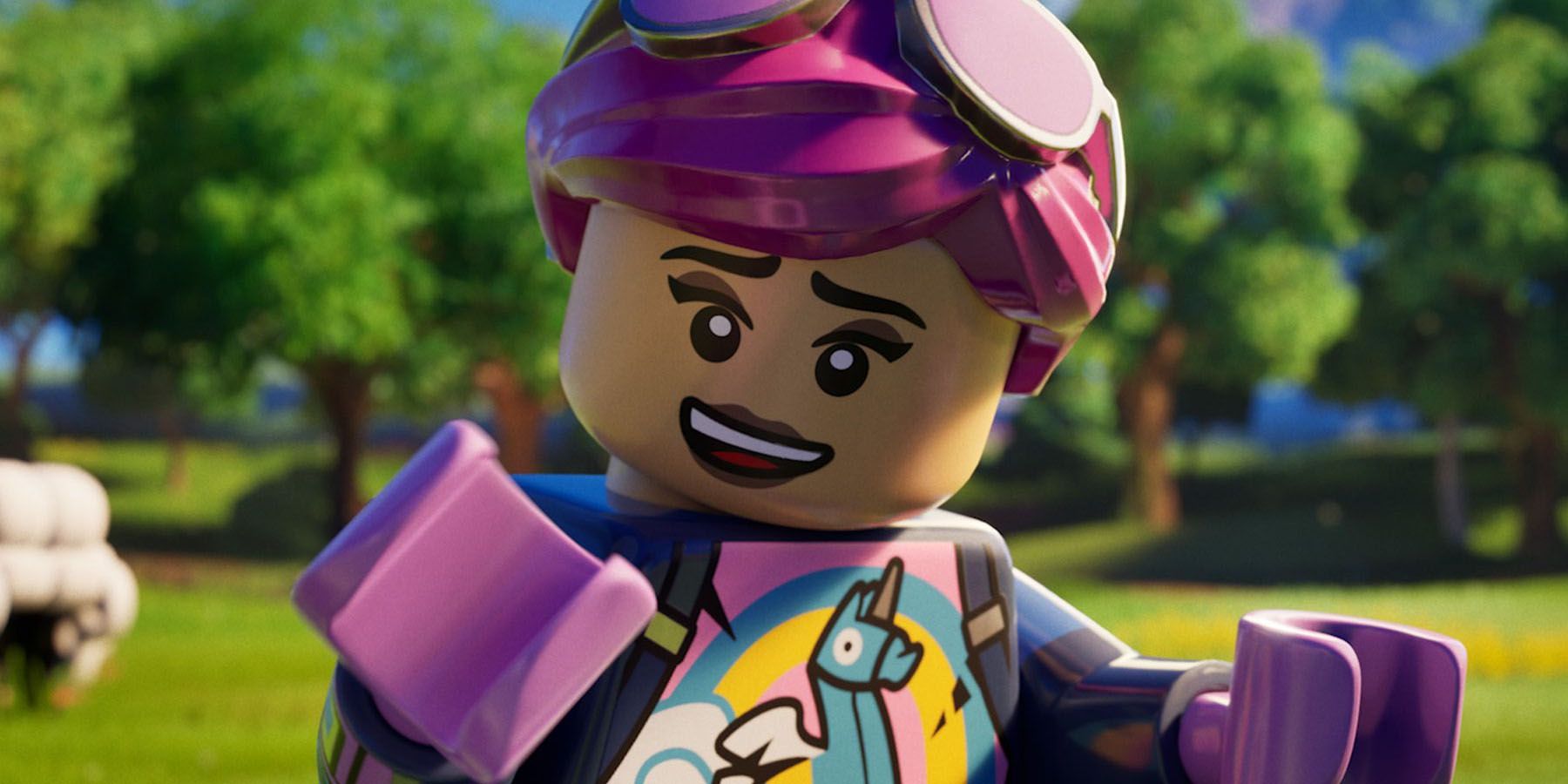 A screenshot of a LEGO Minifigure in LEGO Fortnite.