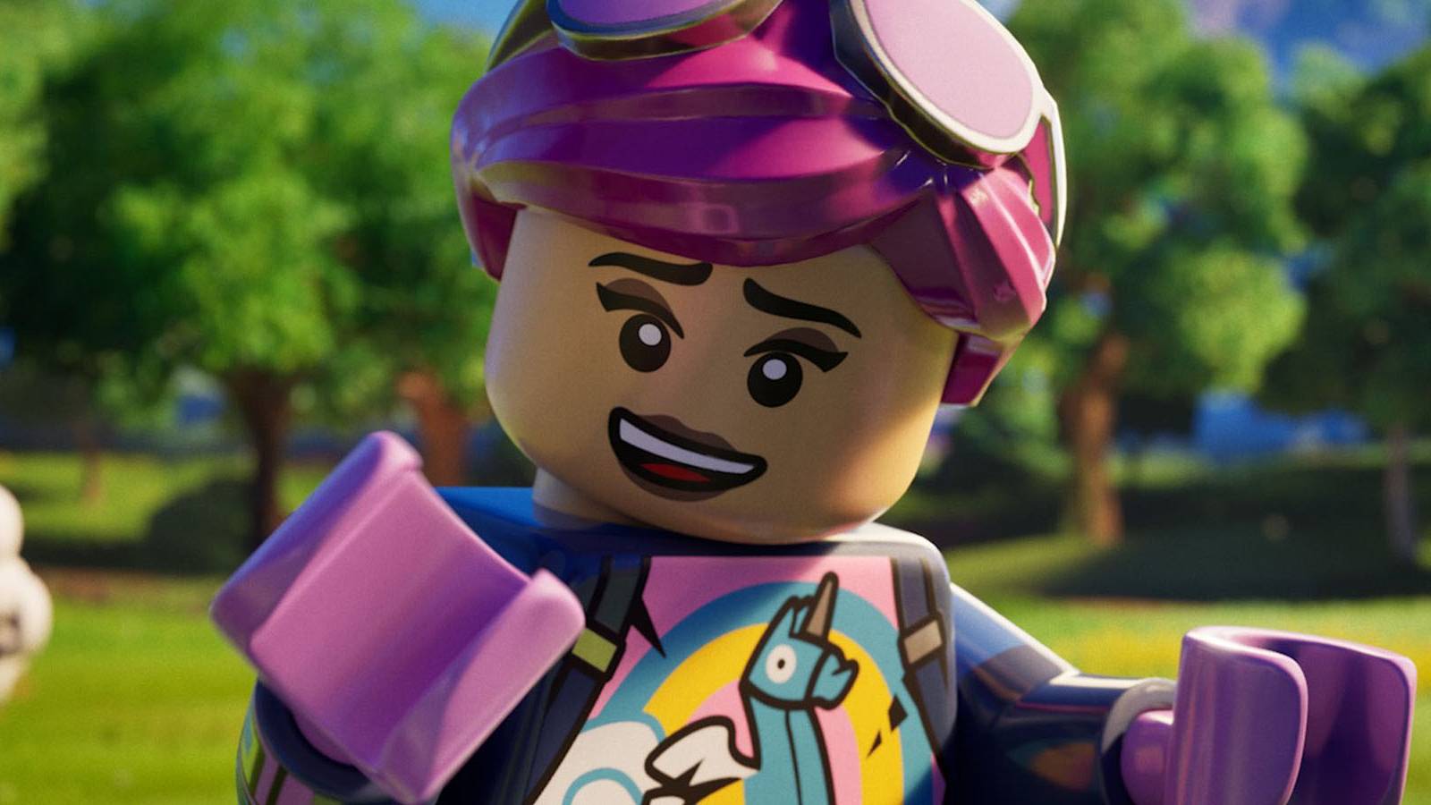 A screenshot of a LEGO Minifigure in LEGO Fortnite.