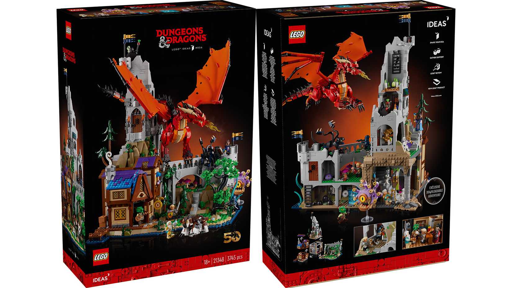 LEGO Ideas Dungeons and Dragons set retail box front and back