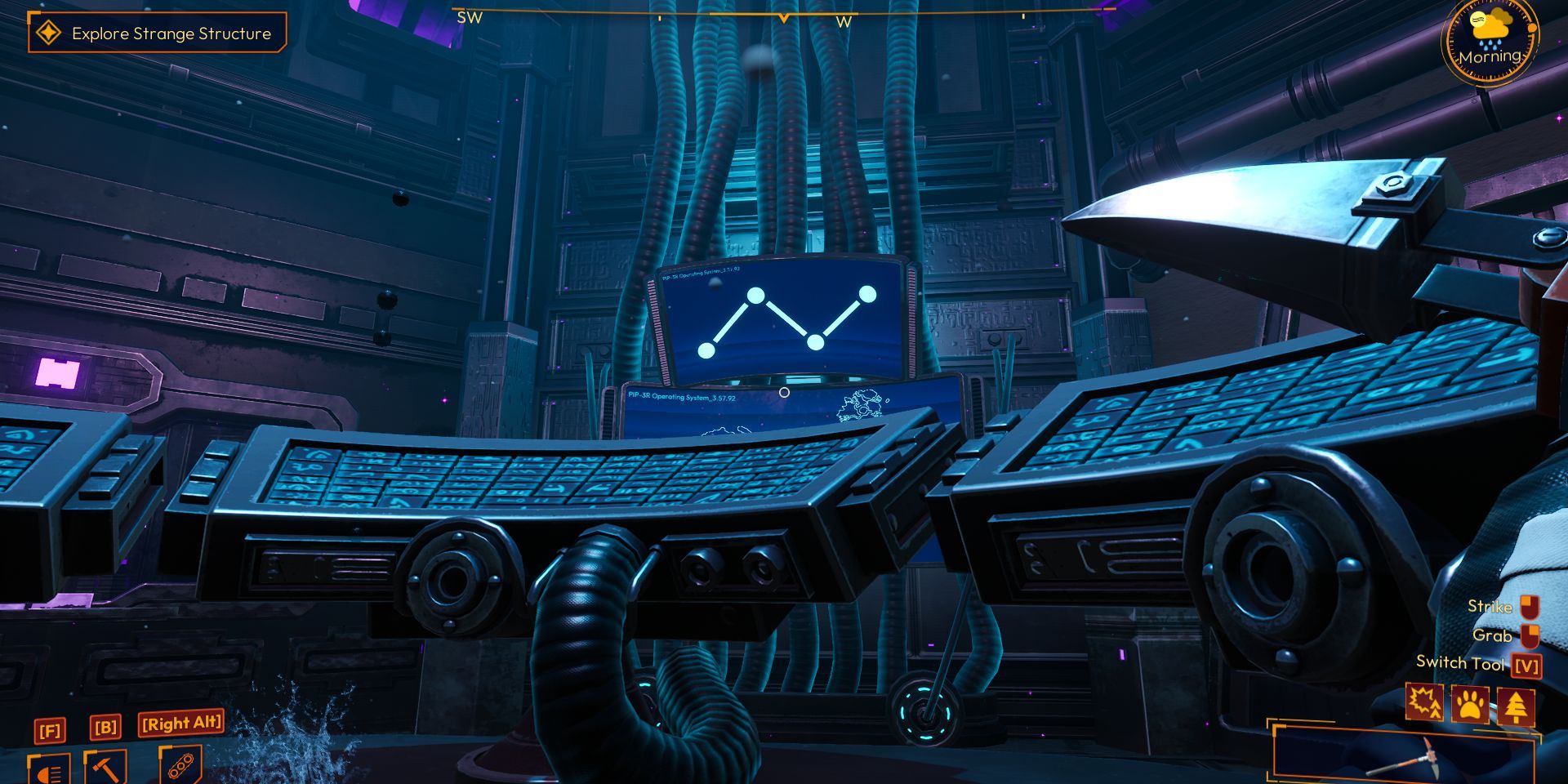 A monitor showing the solution to a puzzle in Lightyear Frontier