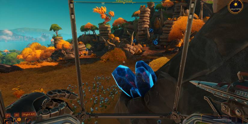 A lot of blue cystal deposits in Lightyear Frontier