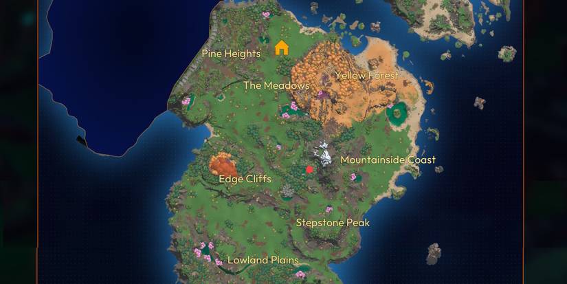 A map of Lightyear Frontier highlighting the position of the alien door