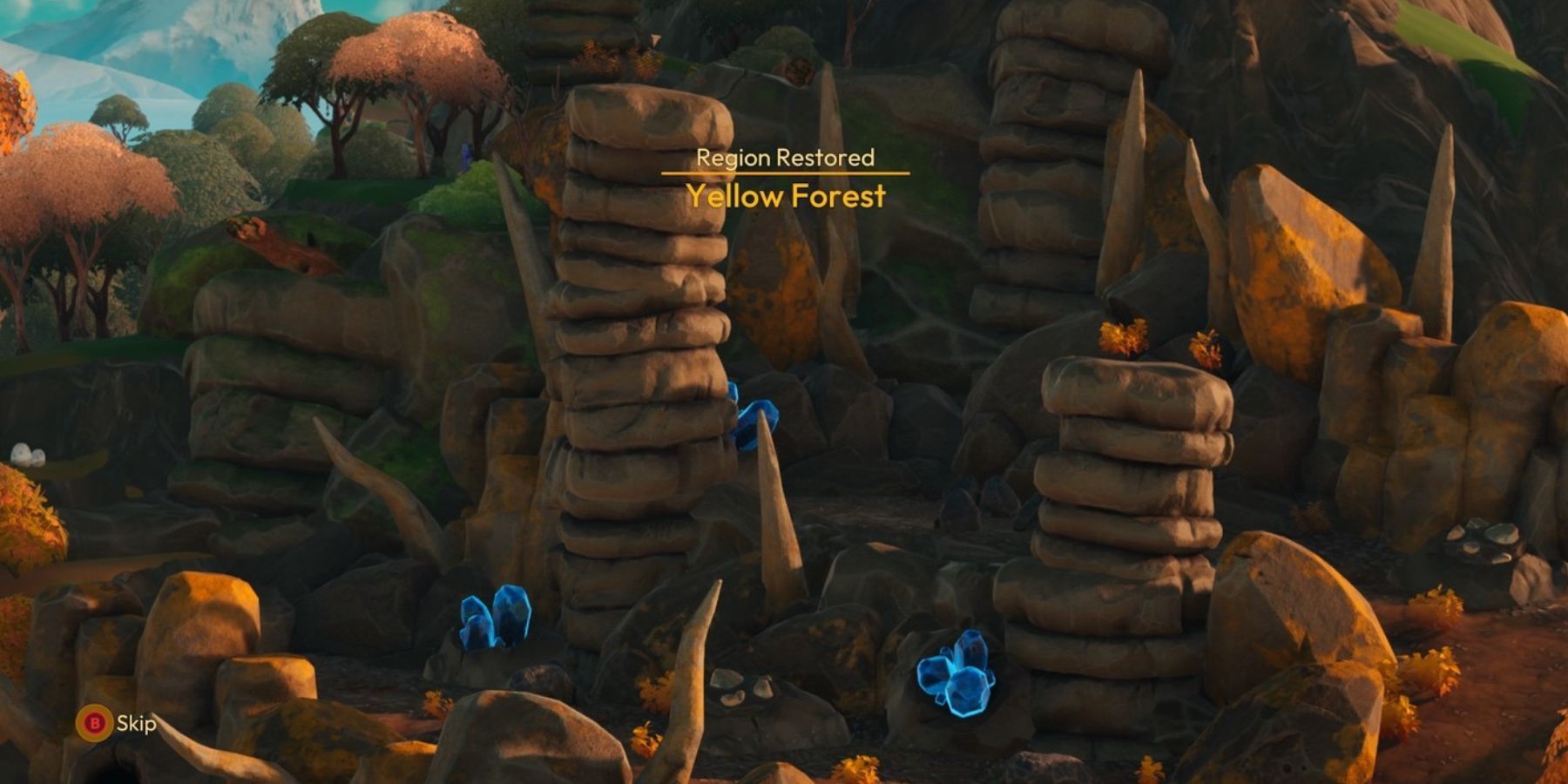 iron and crystal deposits in the yellow forest in lightyear frontier.