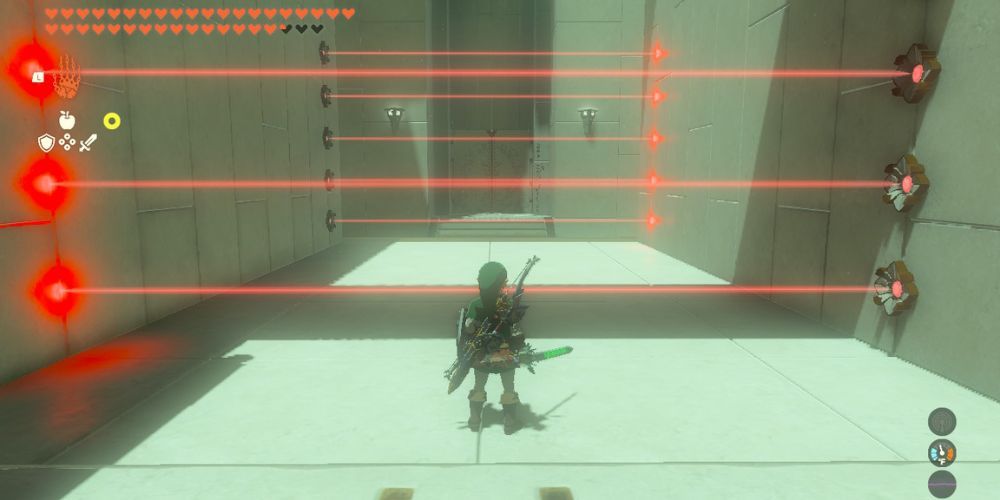 Link crossing through some lasers in the Orochium Shrine.