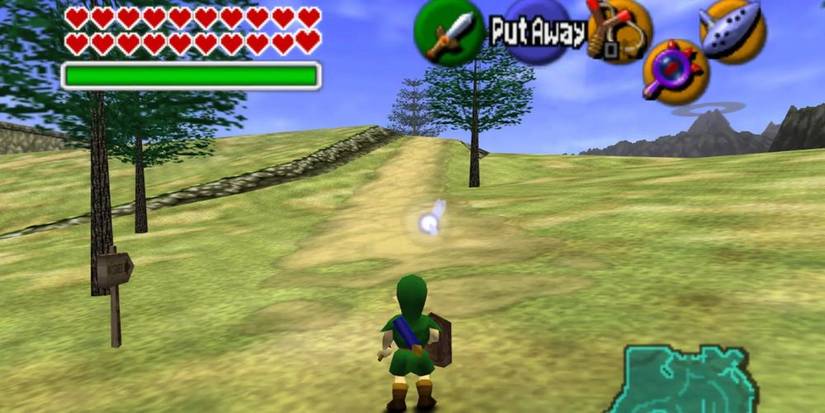 Link exploring Hyrule Field.