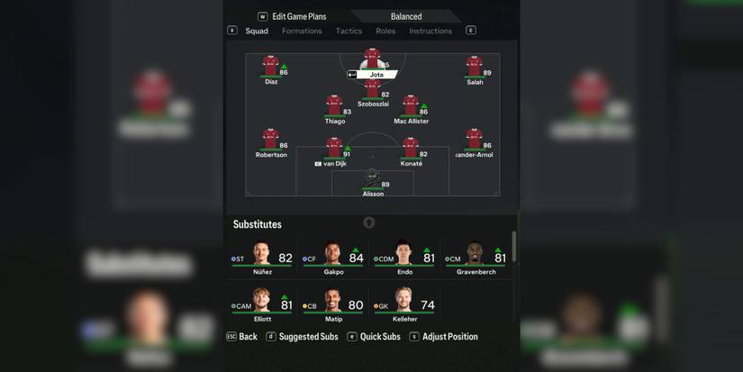 EA Sports FC 24 Best formation and Starting 11 for Liverpool Attack