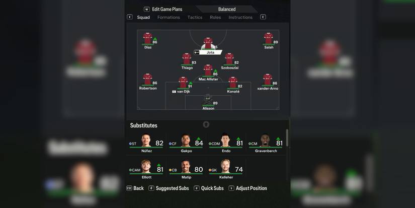 EA Sports FC 24 Best Starting 11 for Liverpool 