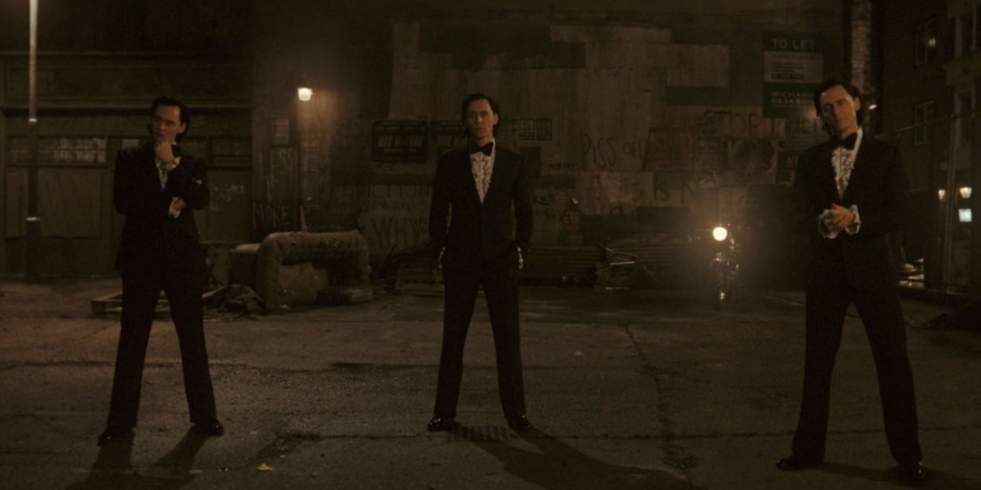 Loki making duplicates of himself in a tuxedo