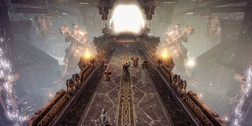 Players crossing bridge in Lost Ark
