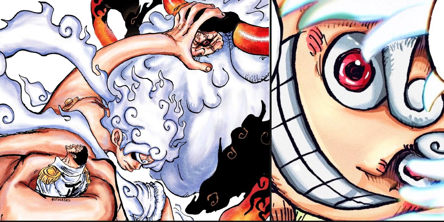 Luffy vs Saturn and Kizaru