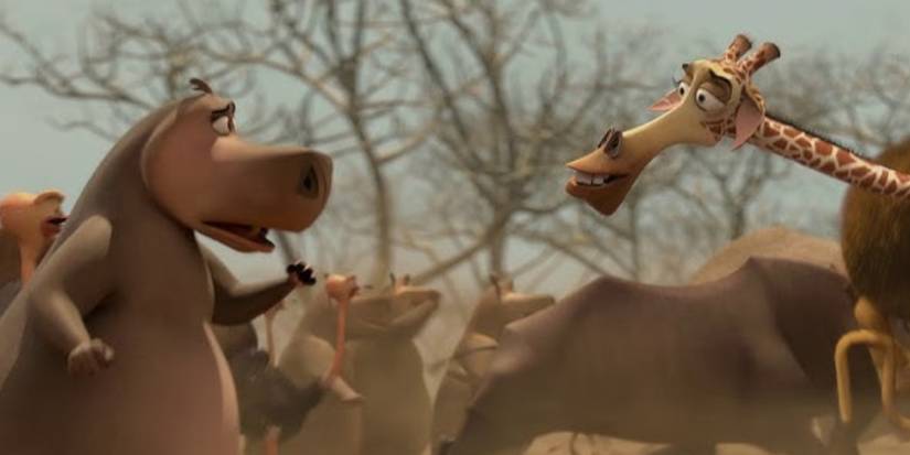Melman the giraffe and Gloria the hippo from Madagascar