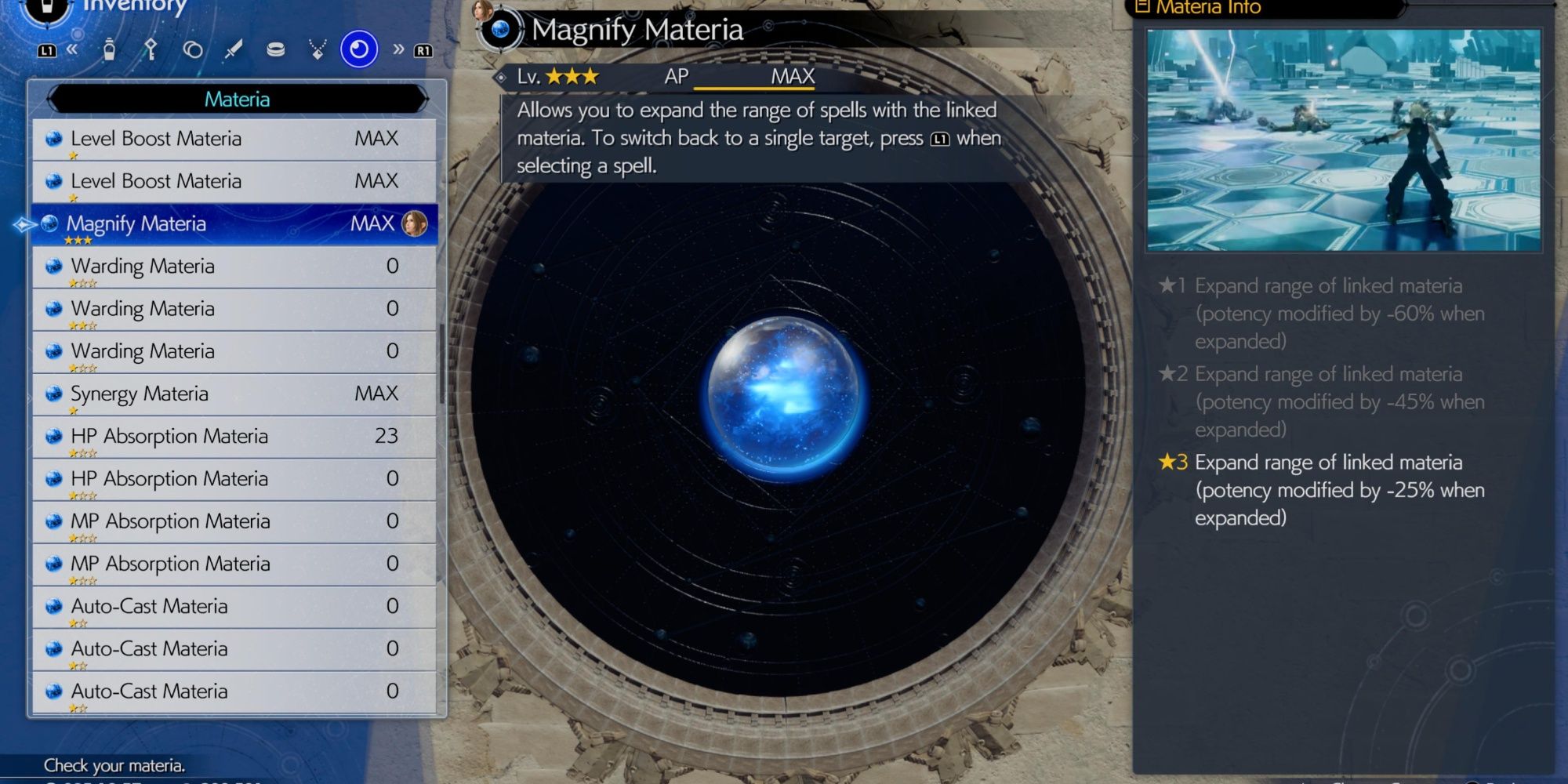 Magnify Materia in Final Fantasy 7 Rebirth