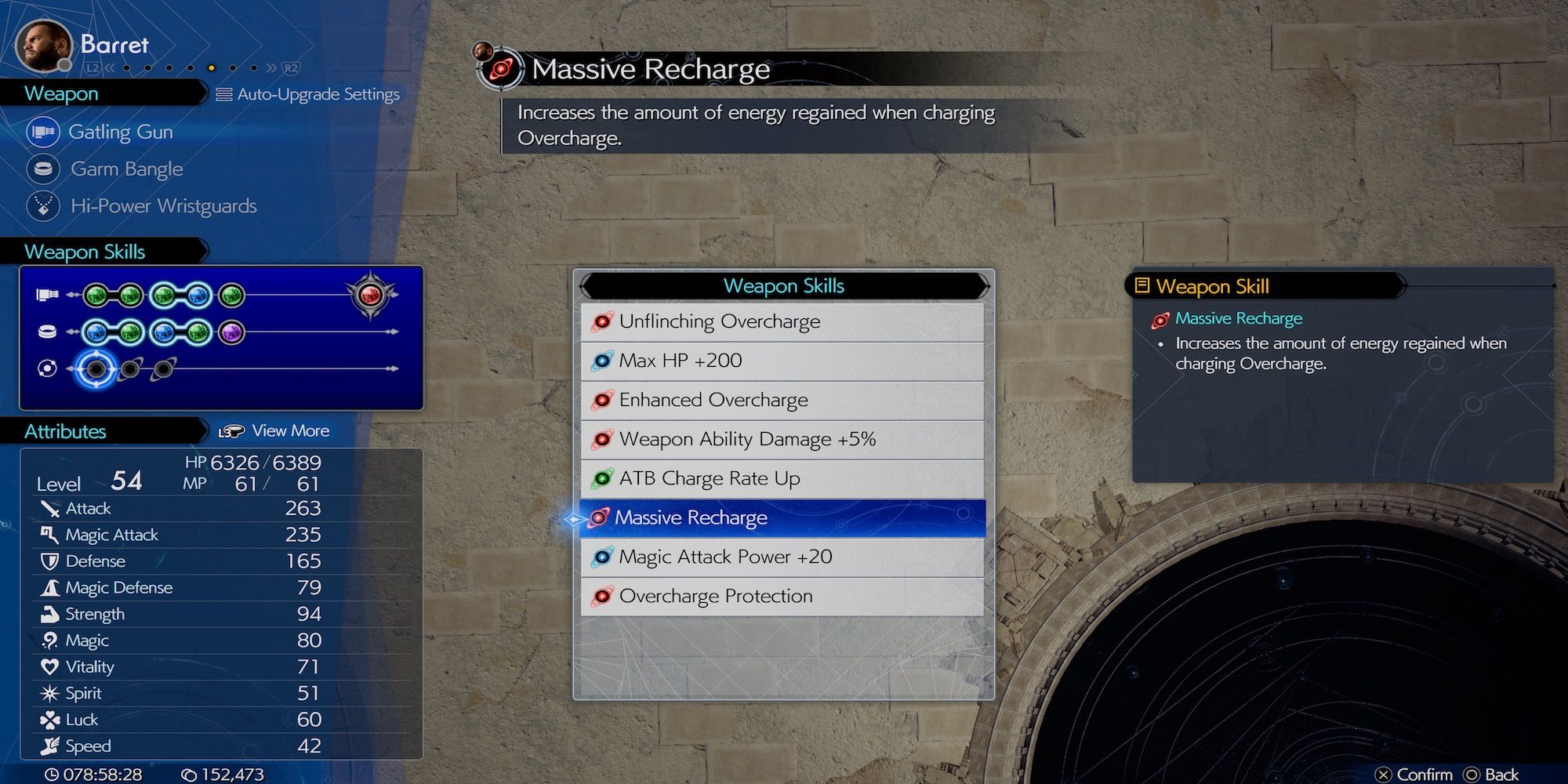 Massive Recharge Barret weapon skill in Final Fantasy 7 Rebirth