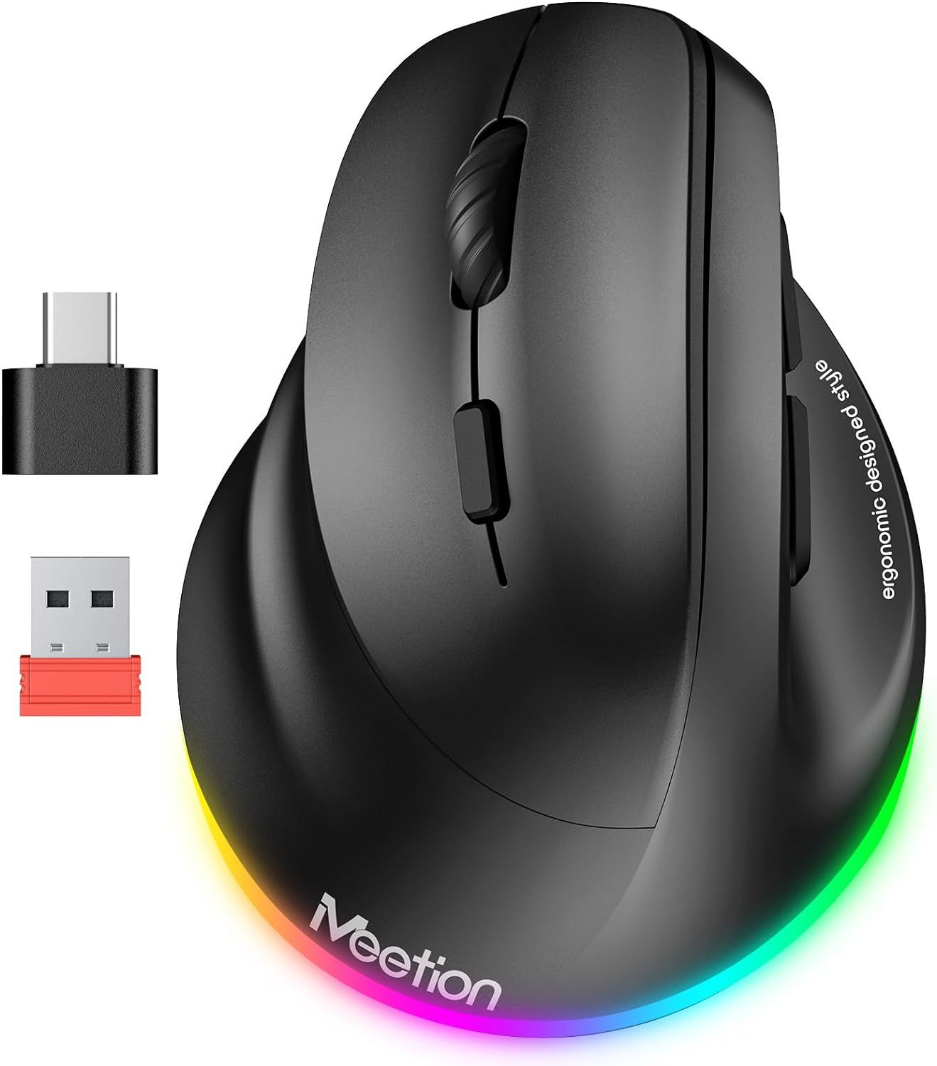MEETION Wireless Ergonomic Left-Handed Gaming Mouse
