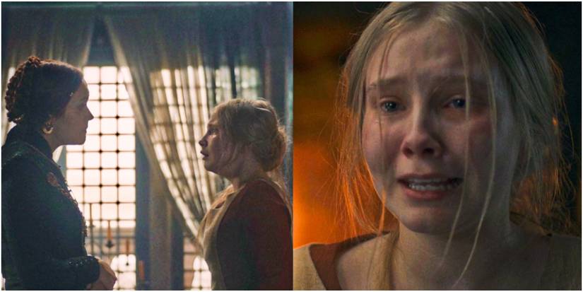Split image of Alicent and Dyana in House of the Dragon.