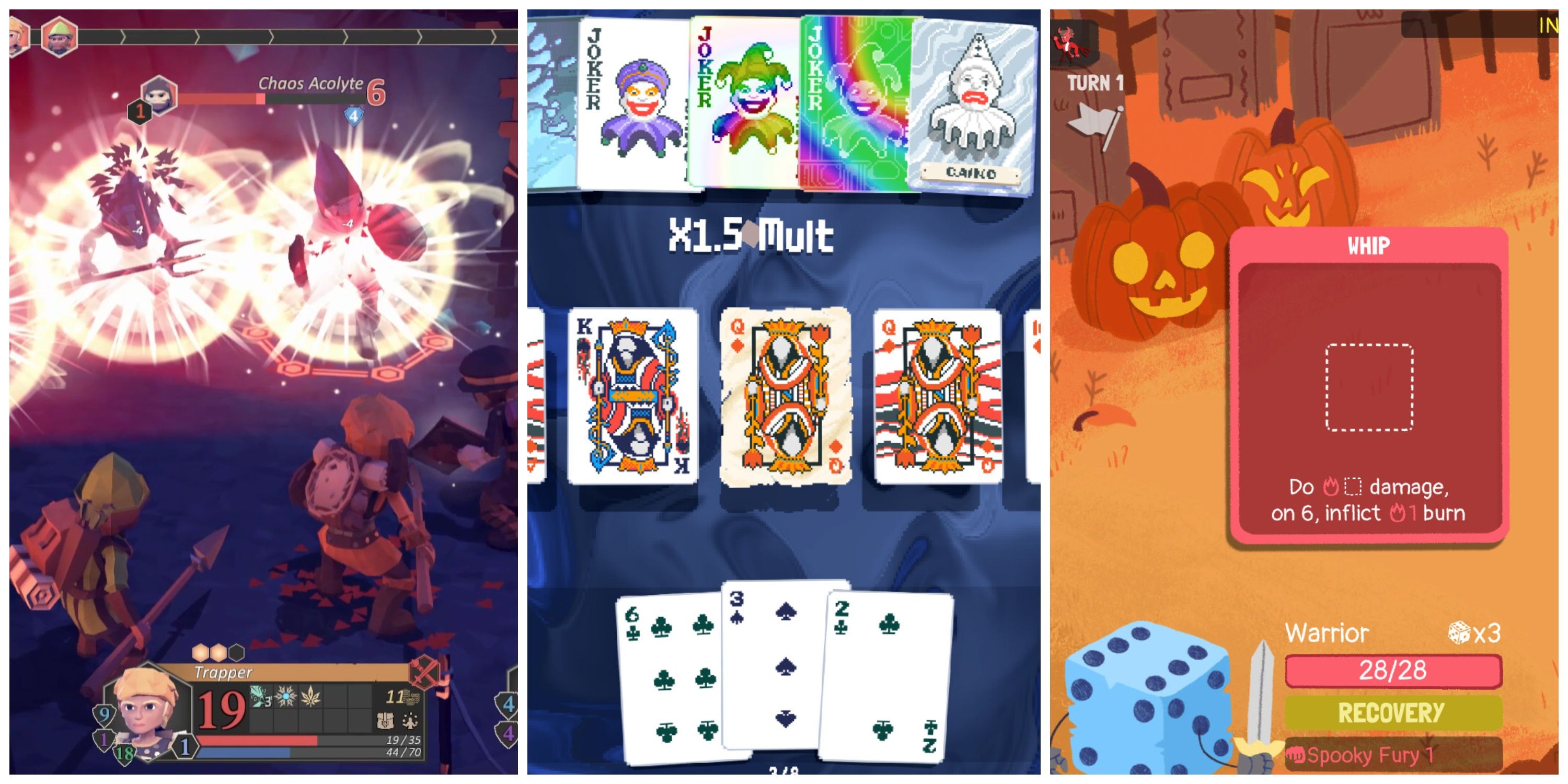 Strategy Games That Use Randomness Well (Featured Image) - For The King + Balatro + Dicey Dungeons