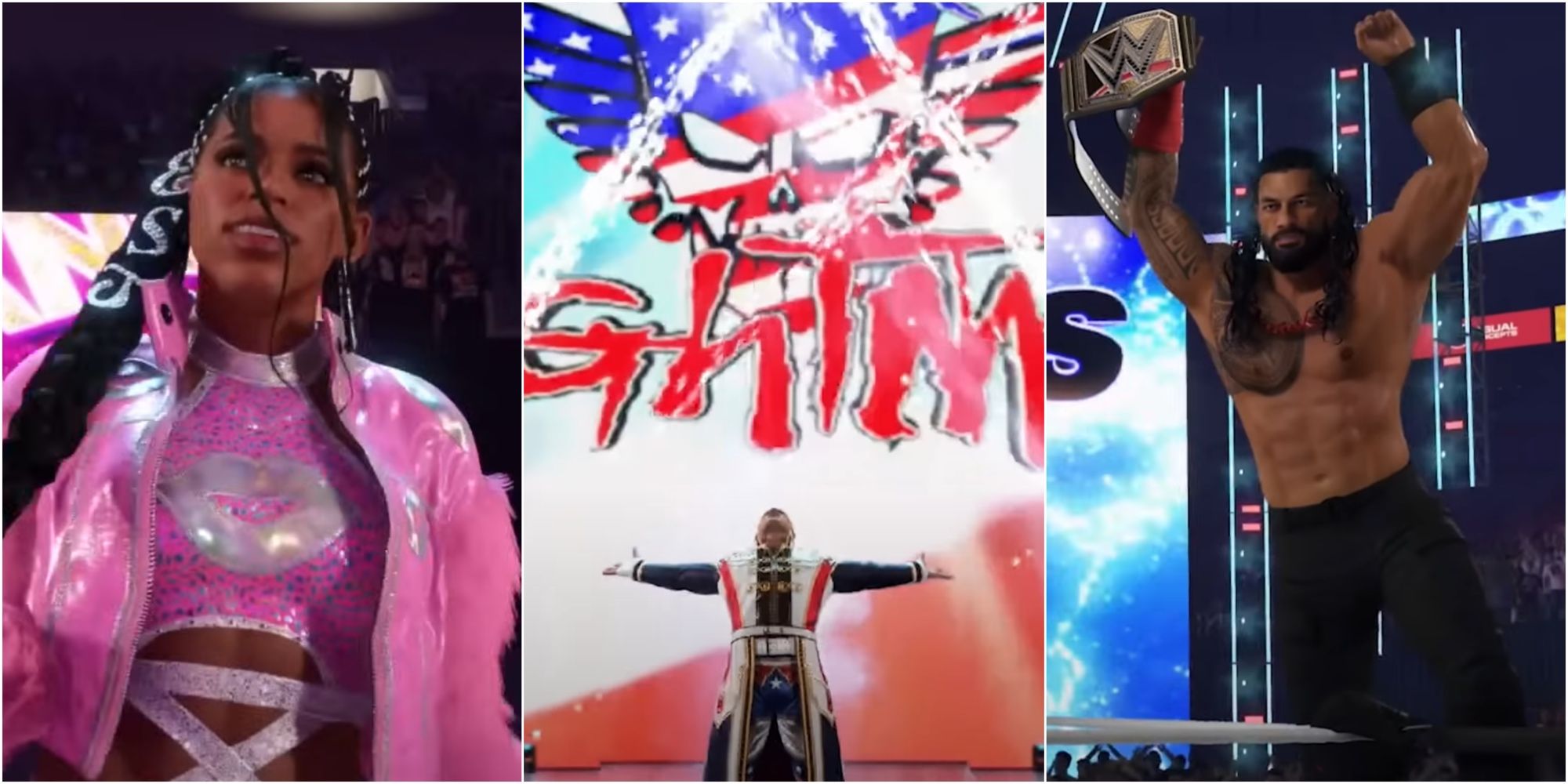 Bianca Belair, Cody Rhodes, Roman Reigns 