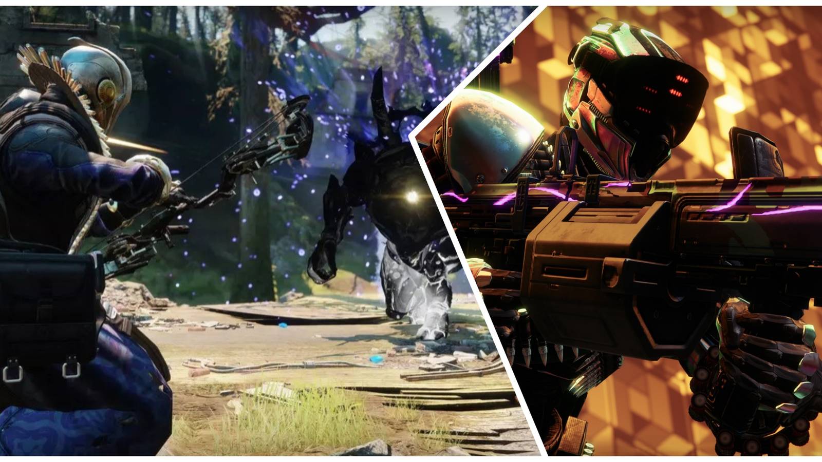 Destiny 2 Collage Image of Guardians Fighting Dealing Damage
