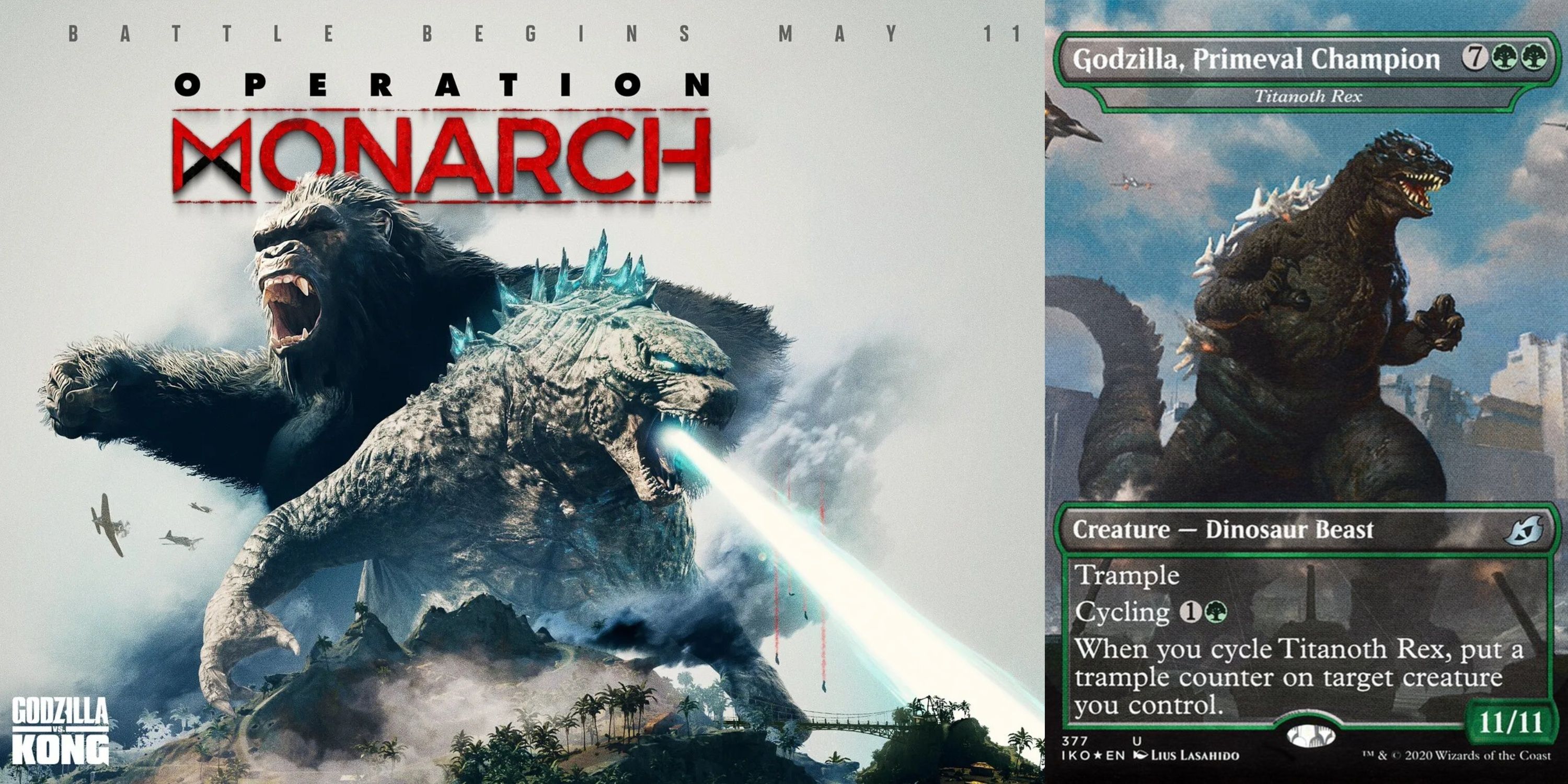 Godzilla split image