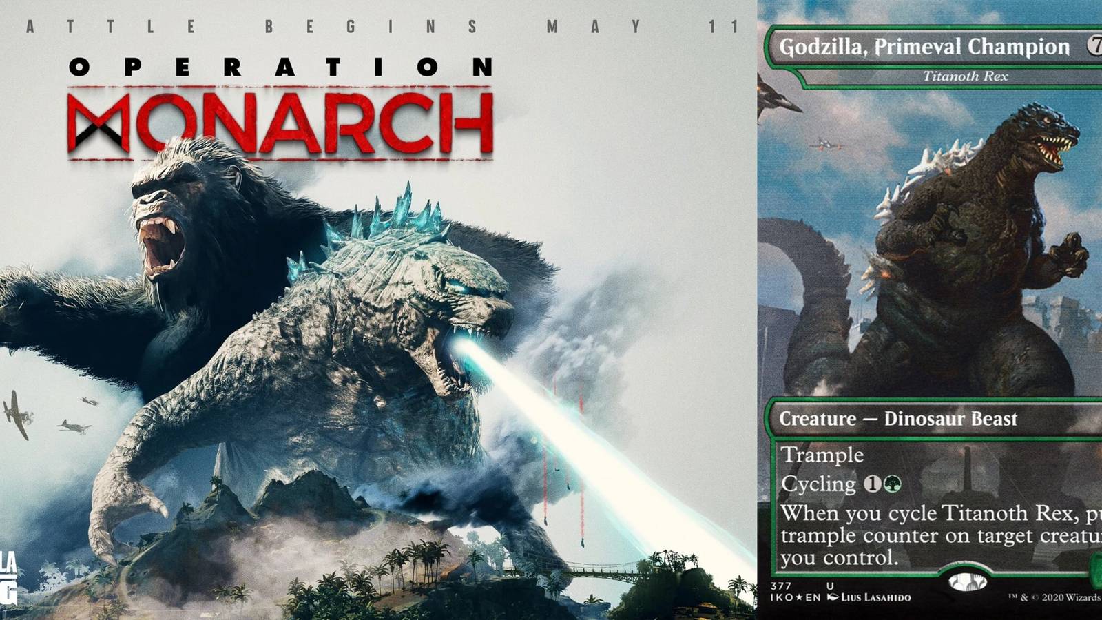 Godzilla split image