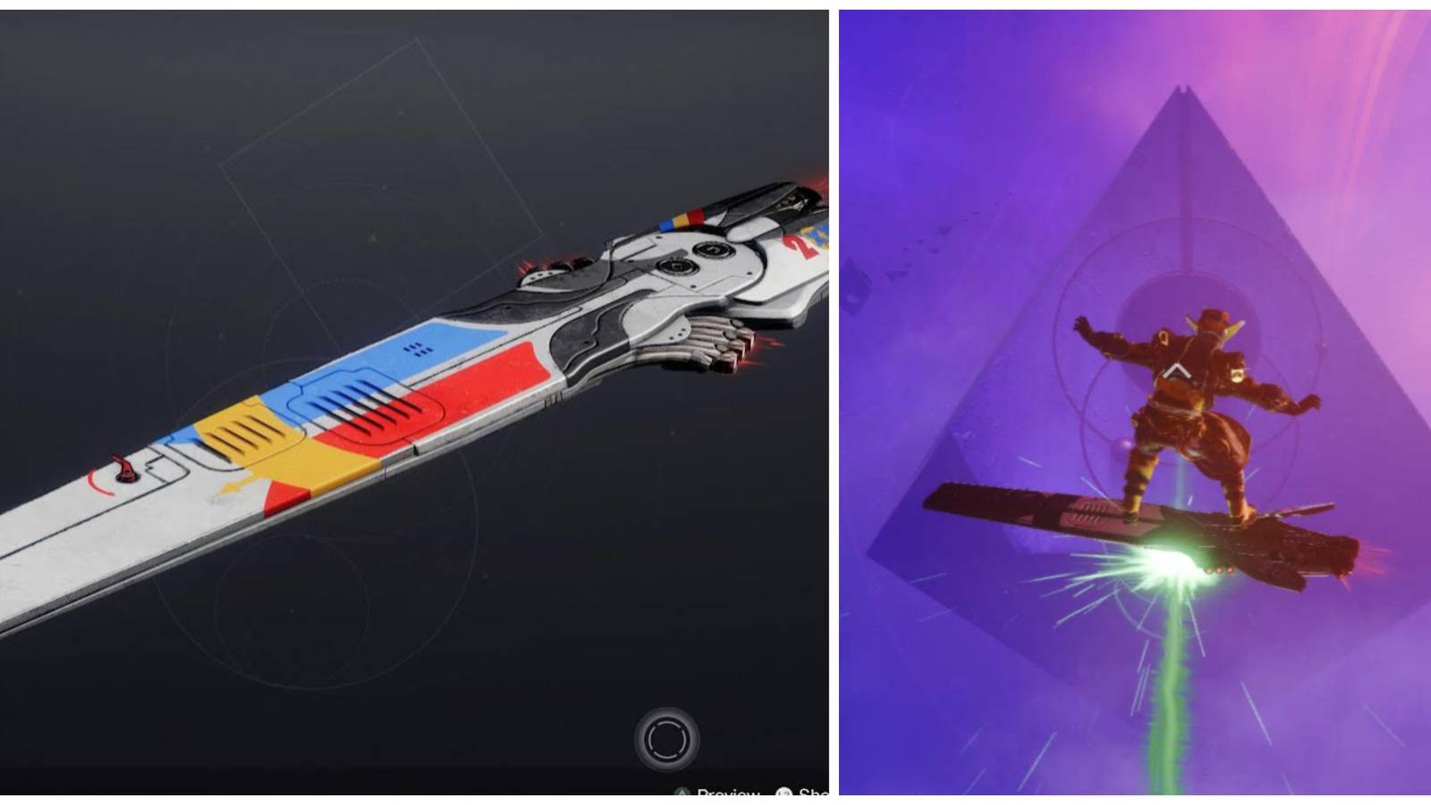 destiny 2 titan on a skimmer