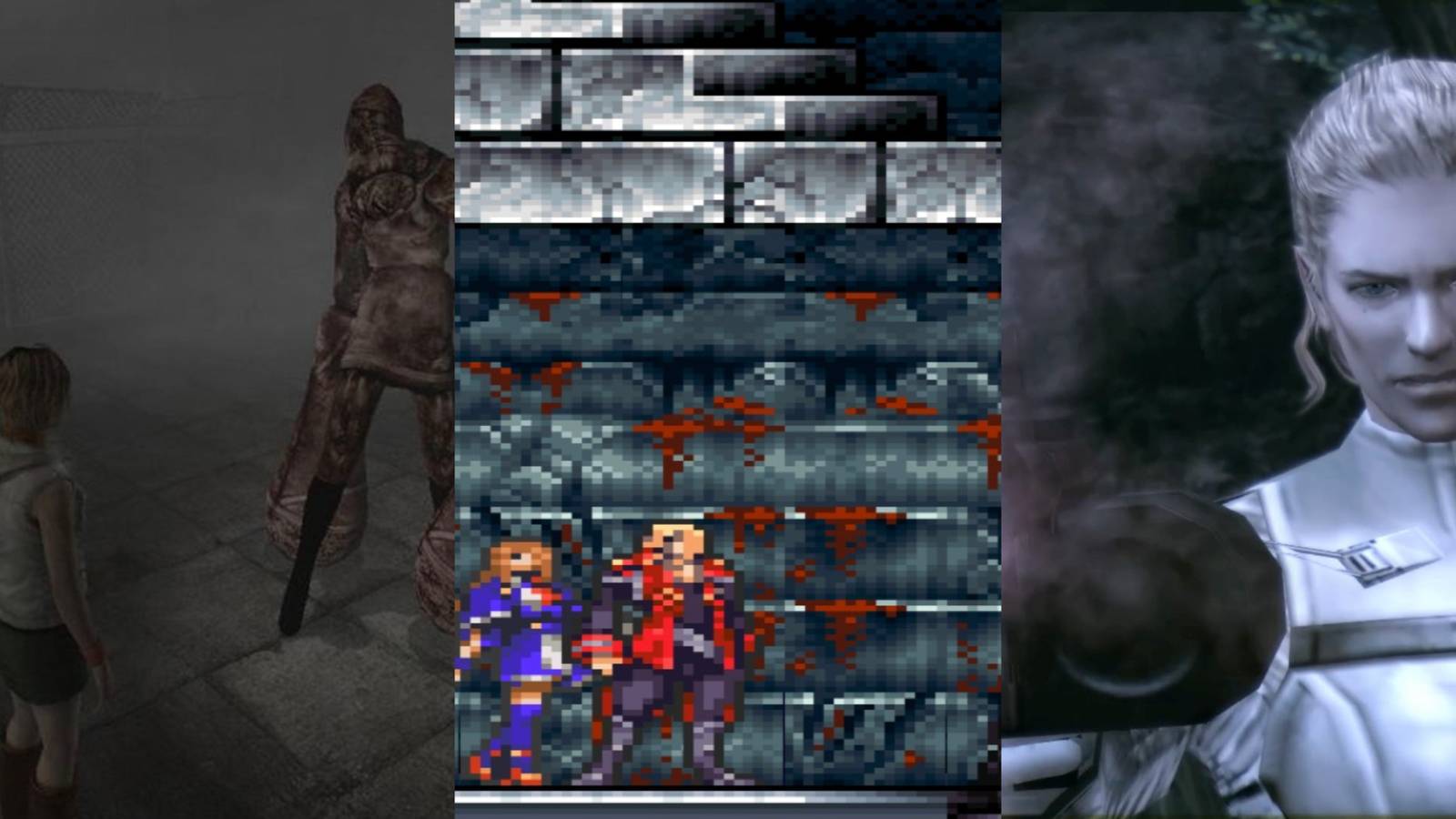 collage of 3 konami games