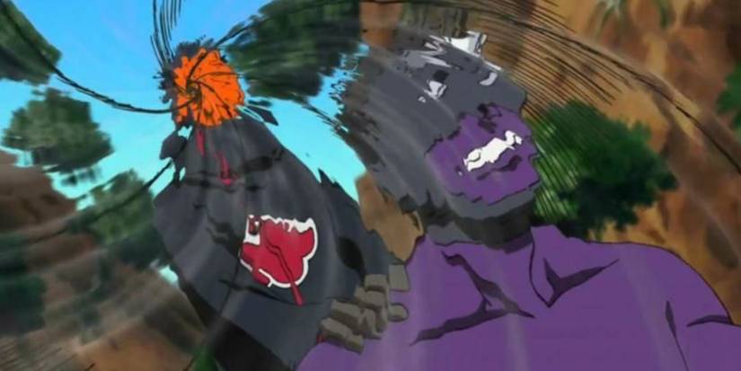 Obito trapping Torune in the Kamui Dimension in Naruto:Shippuden