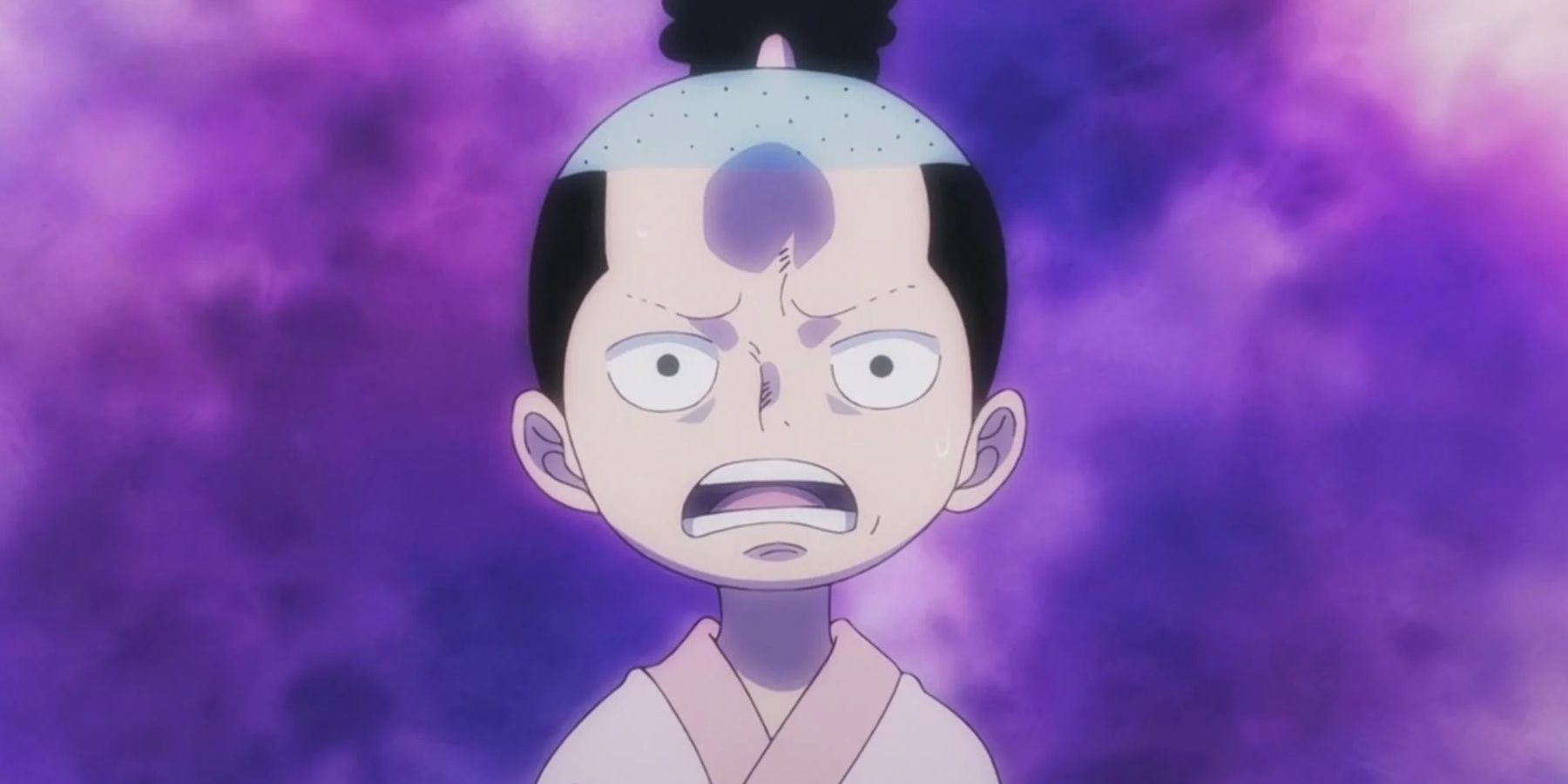 Momonosuke looking on in horror in One Piece