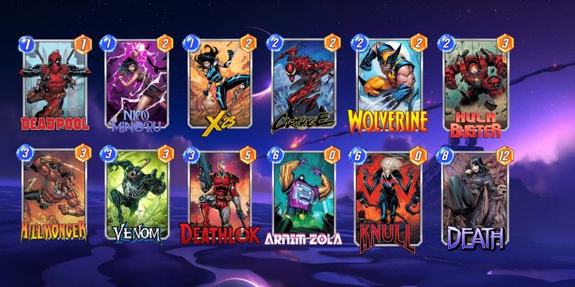 Marvel Snap Wolverine Deck 12 Deck Cards