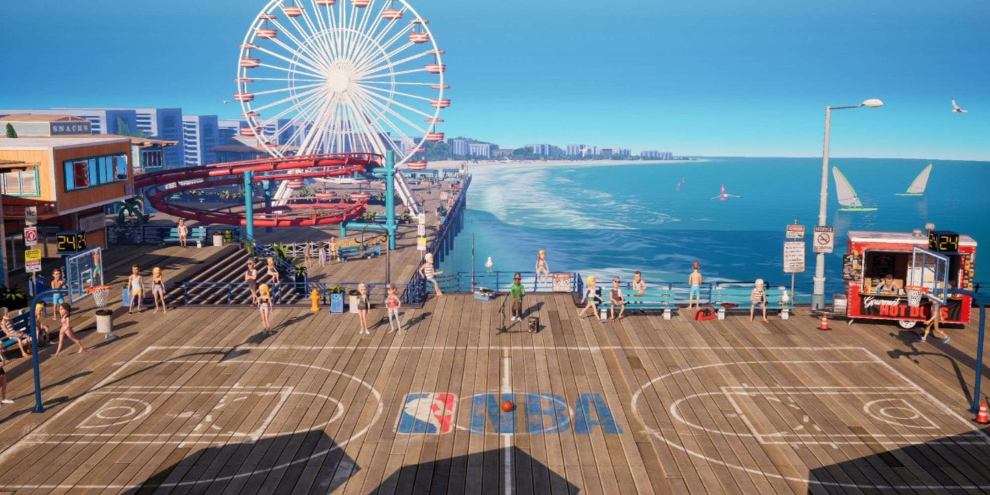 beachside basketball court in NBA Playgrounds