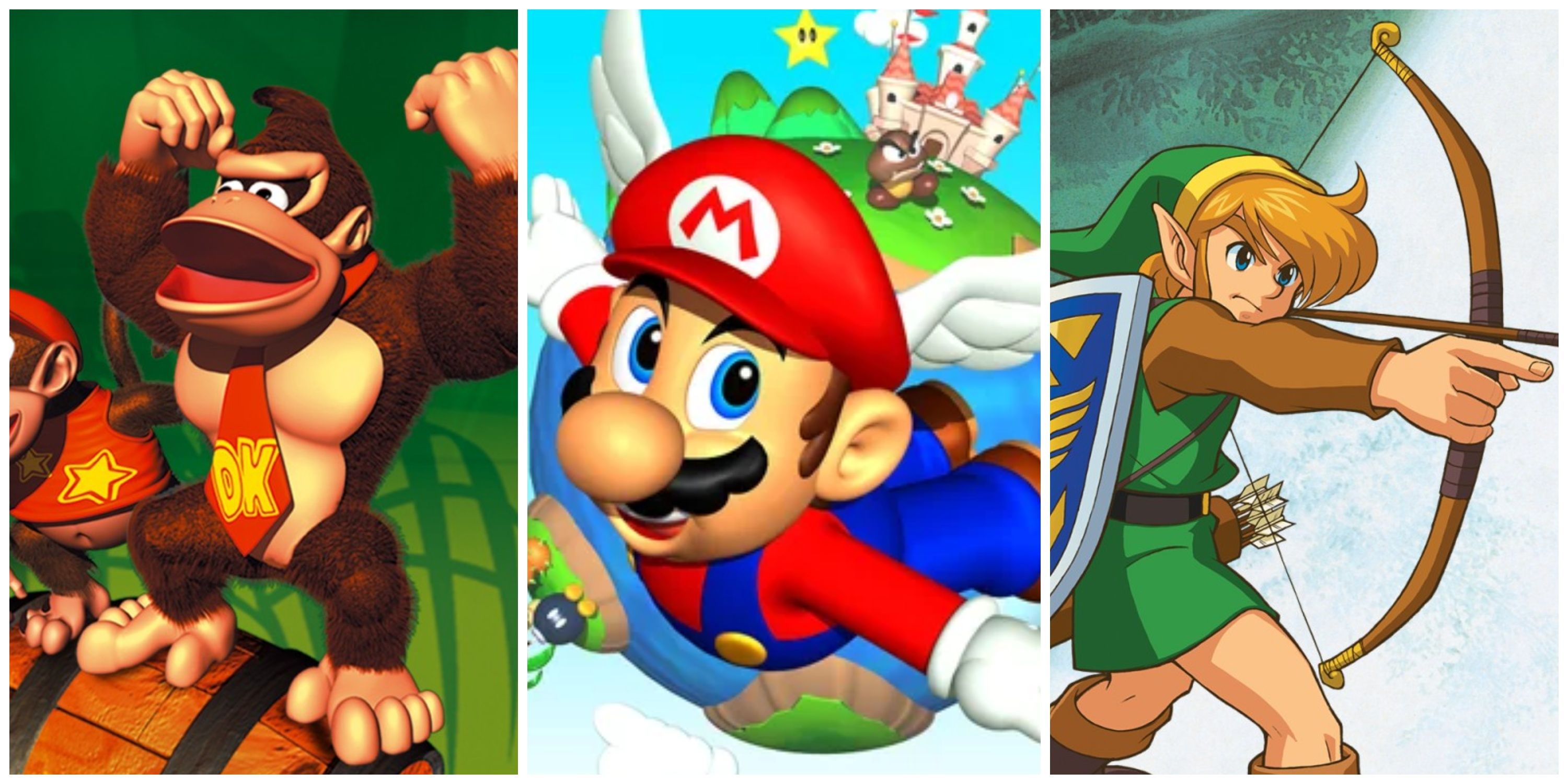 donkey kong, mario 64, a link to the past