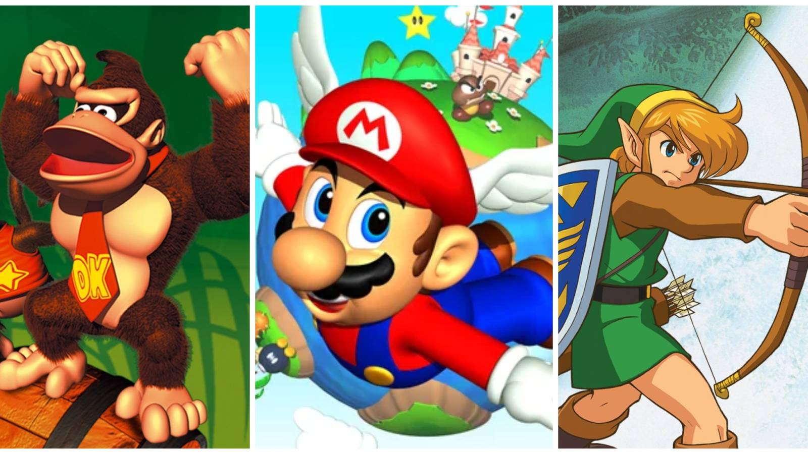 donkey kong, mario 64, a link to the past