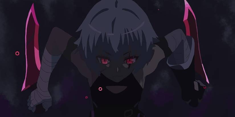 jack the Ripper using her two blood daggers against Mordred in Fate/Apocrypha