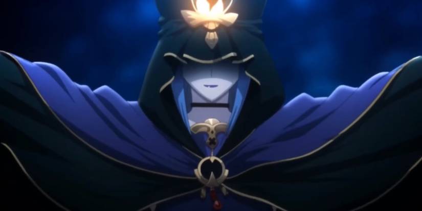 Medea smiling as she makes her debut in Fate/Stay Night: Unlimited Bladeworks