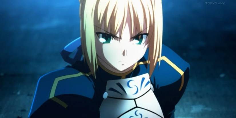 Saber staring at Berserker in Fate/Stay Night 