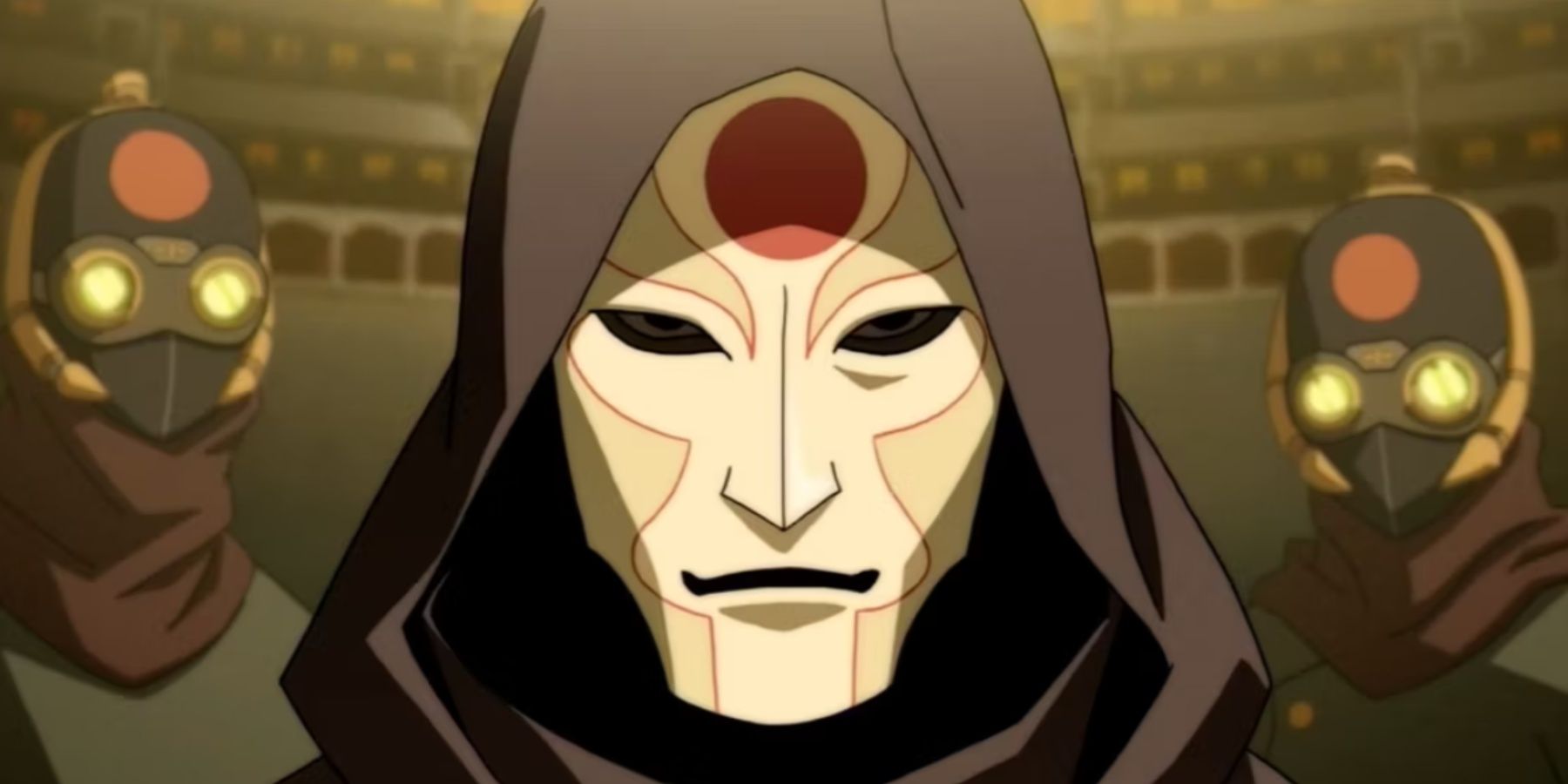 Amon and the Equalists making their debut in The Legend of Korra