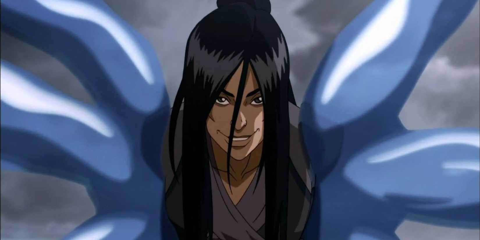 Ming Hua smiling as she makes six limbs in The Legend of Korra