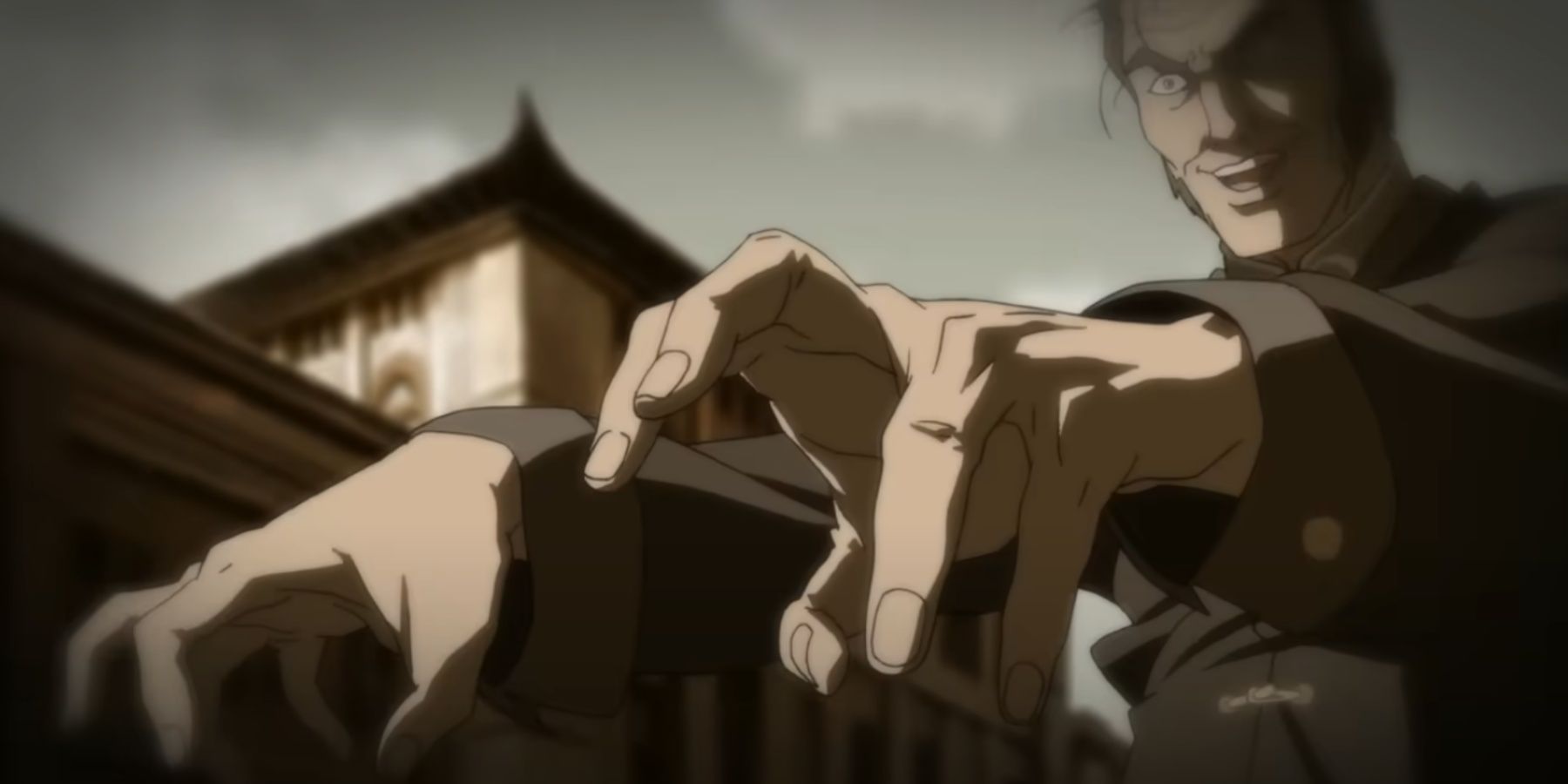 Yakone using his Bloodbending on Avatar Aang in The Legend of Korra