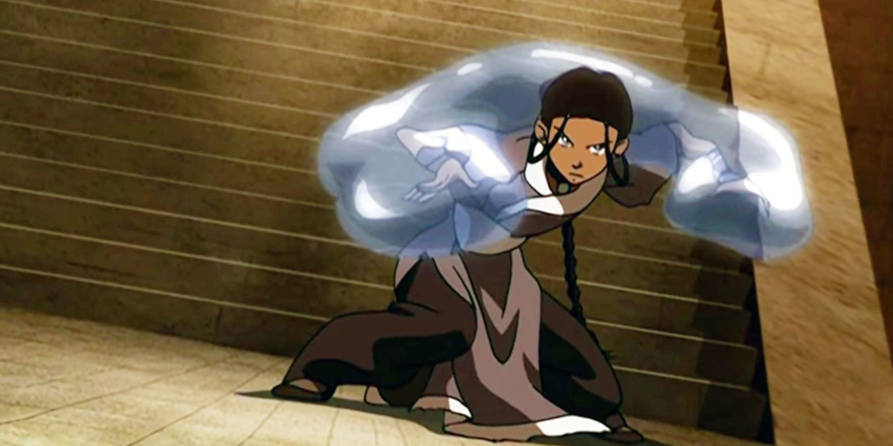 Katara preparing to fight the Dai Li in Avatar: The Last Airbender