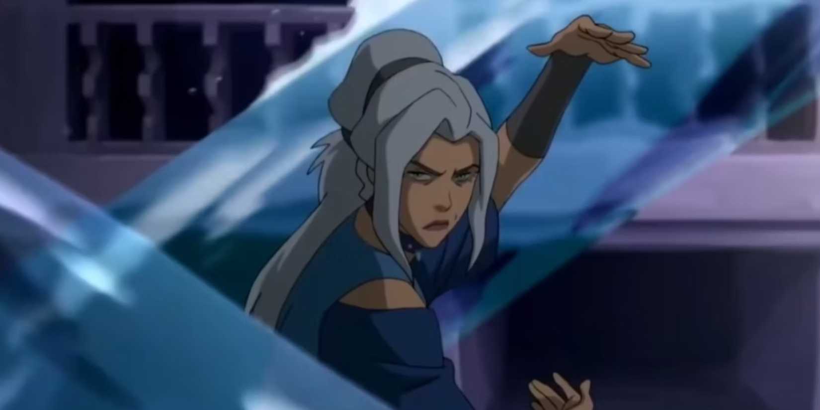 Kya manipulating water in The Legend of Korra