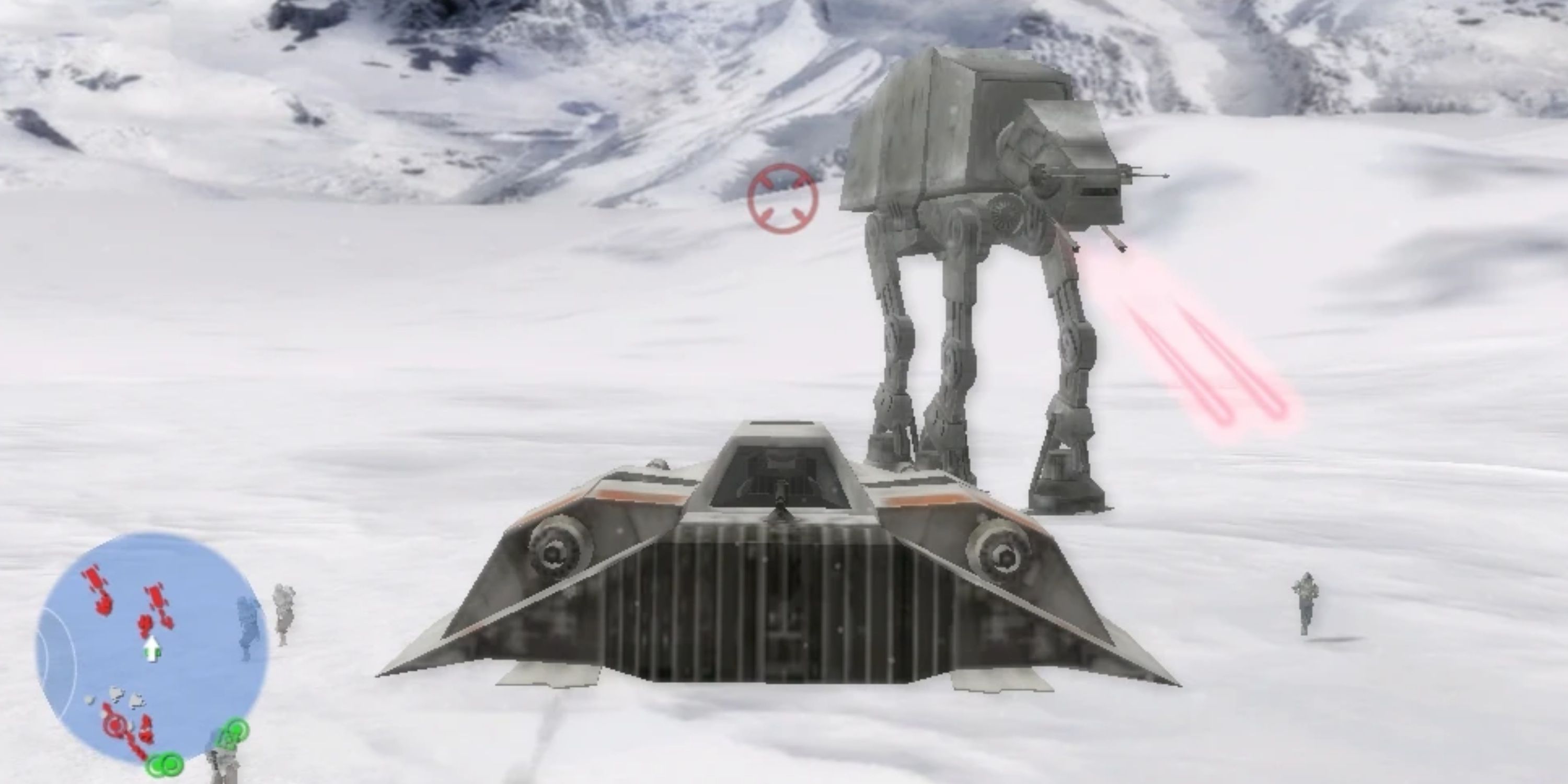 snow speeder vs an at-at