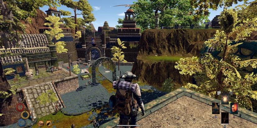 Looking down at the city