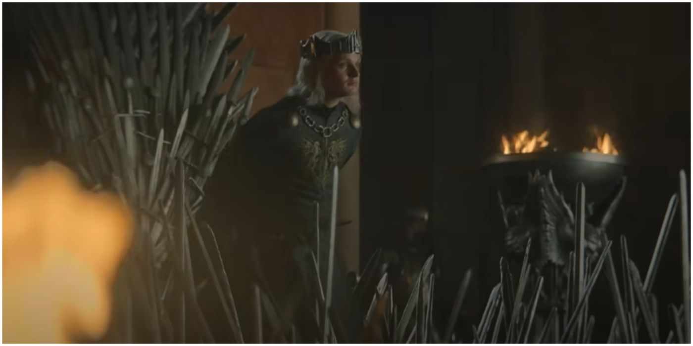 Aegon II sits the Iron Throne in House of the Dragon in Official Green Trailer.