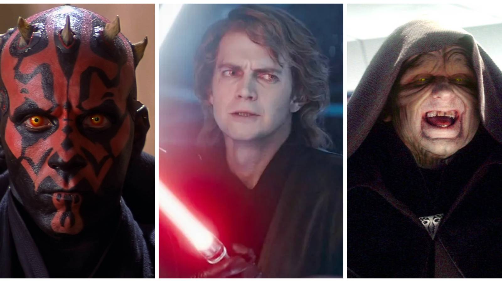 darth maul, anakin/vader, palpatine