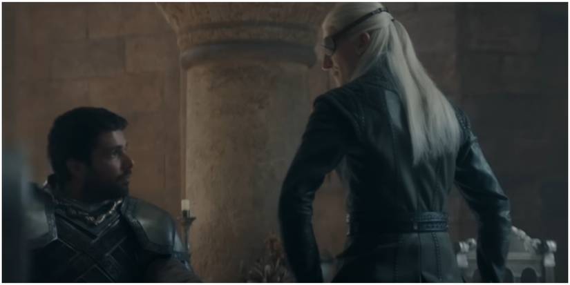 Ser Criston Cole and Aemond Targaryen in House of the Dragon Official Green Trailer.