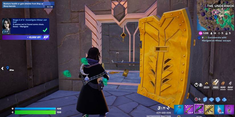 completing investigate midas' jail cell quest